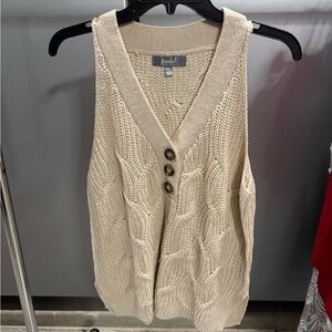 Marled Cream Buttoned Cardigan